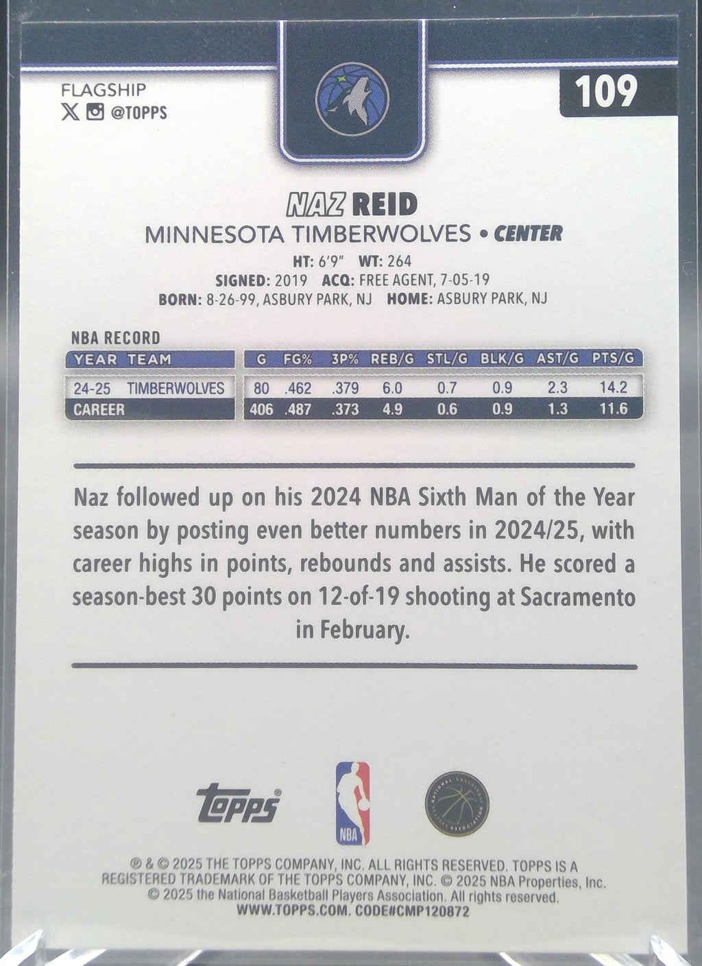 Naz Reid #109