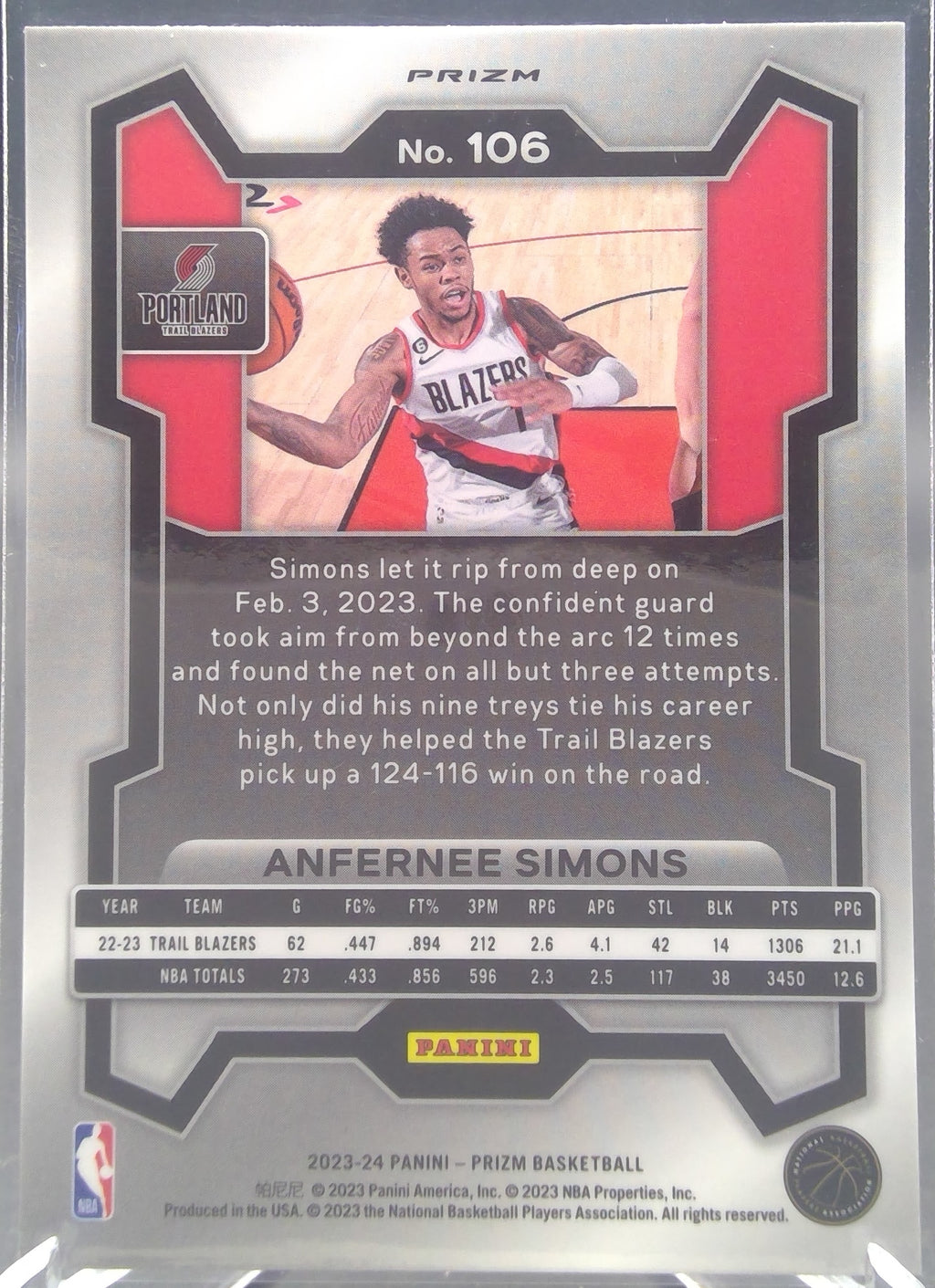 Anfernee Simons #106