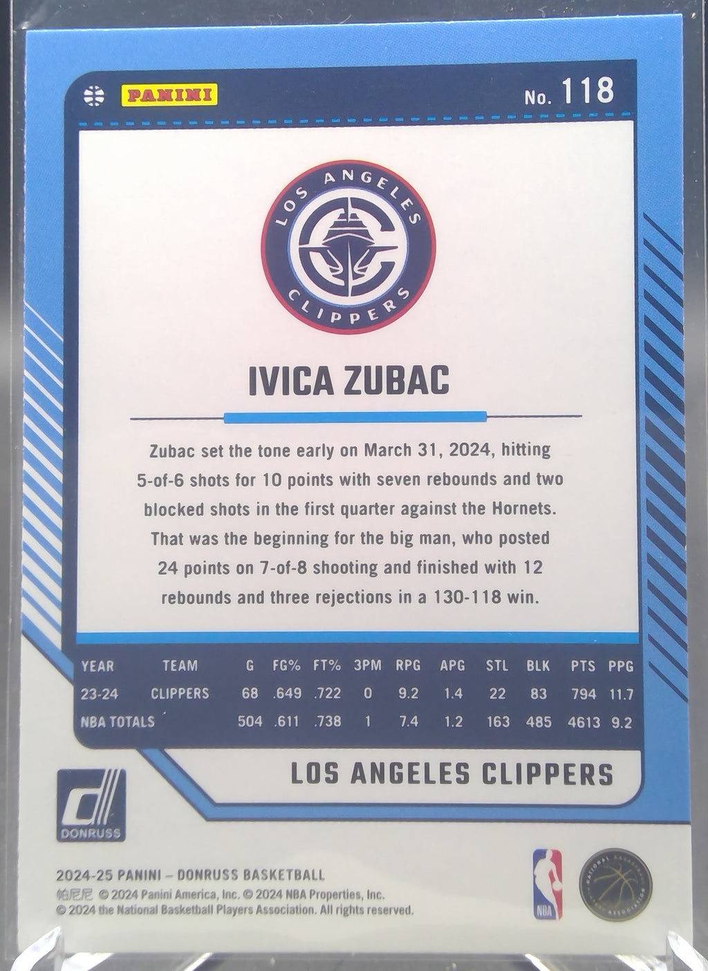 Ivica Zubac #118 winter holo