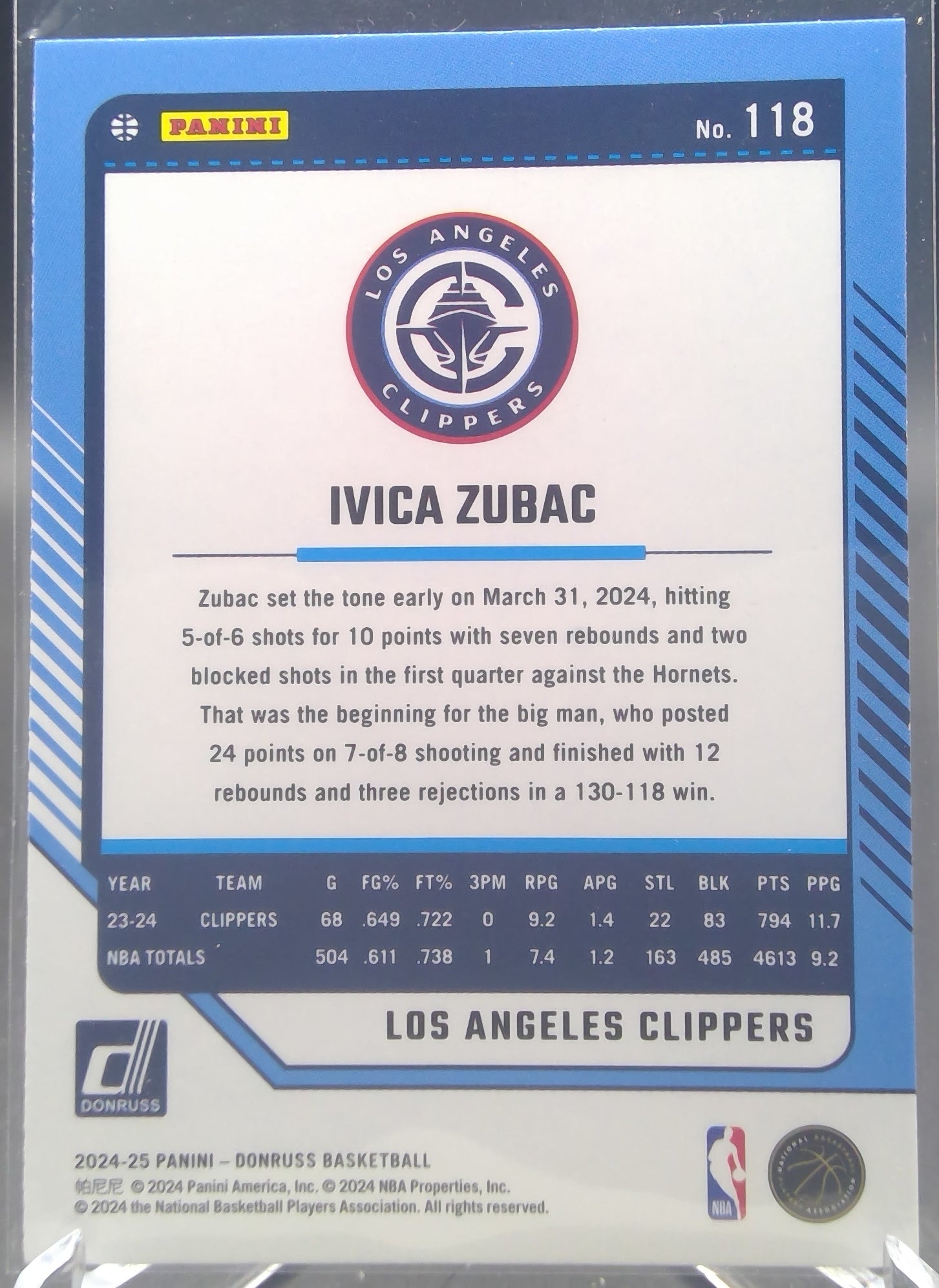 Ivica Zubac #118 winter holo