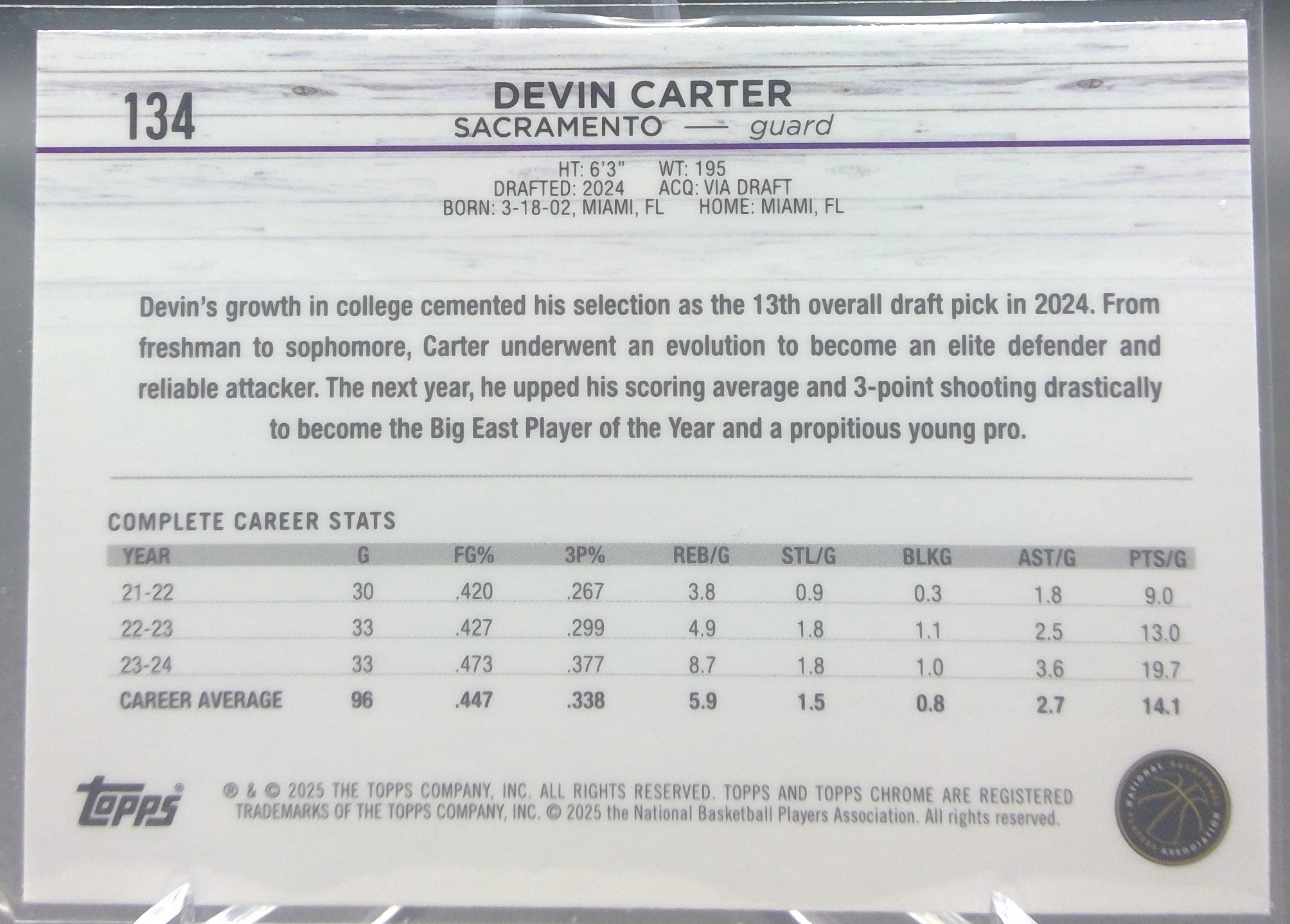 Devin Carter #134