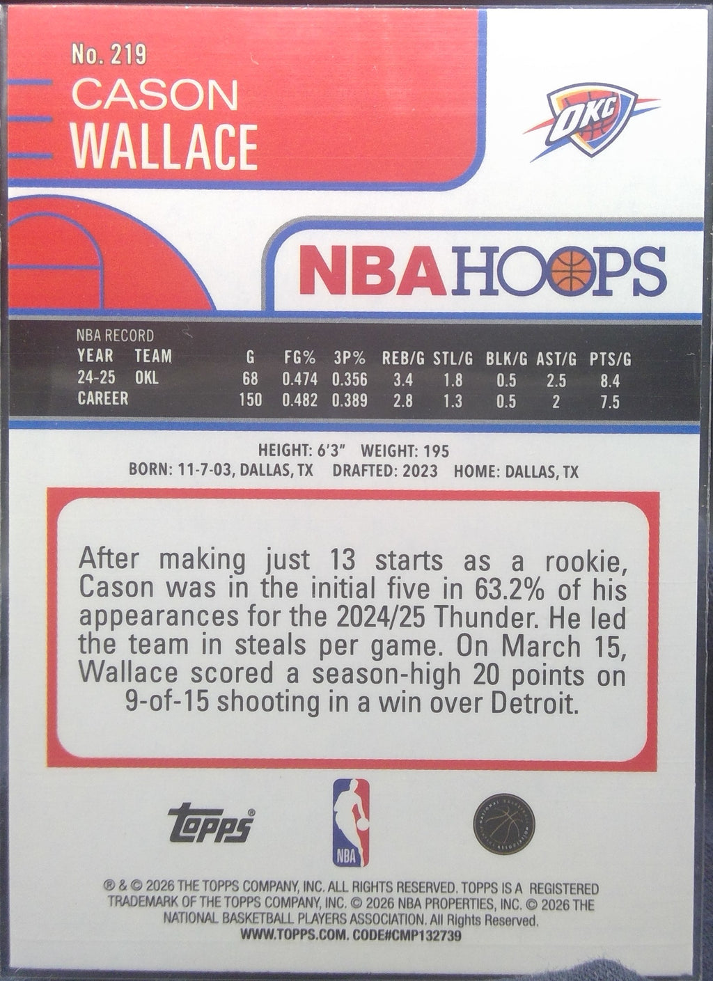 Cason Wallace #219