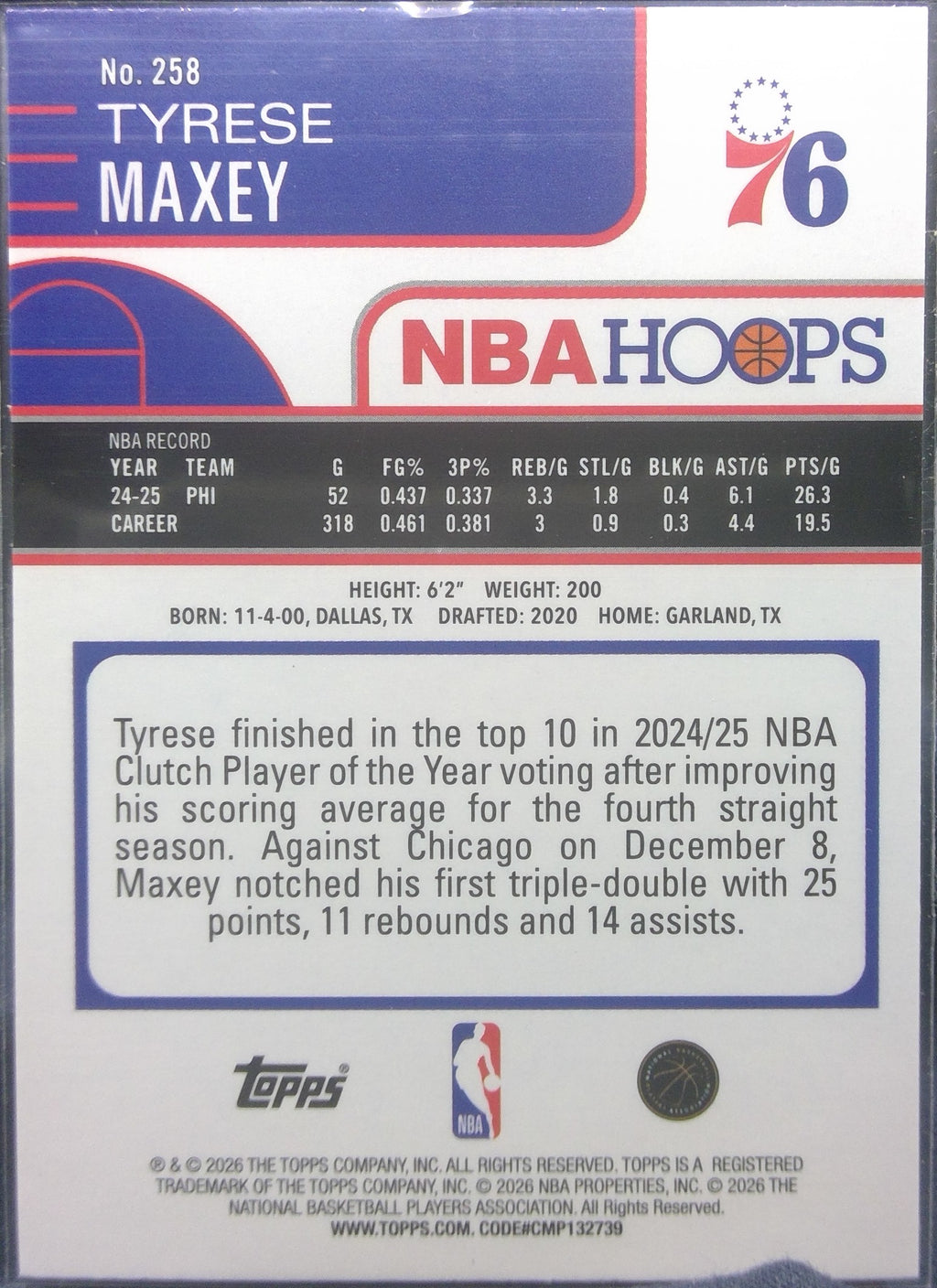 Tyrese Maxey #258
